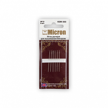 Иглы Micron для шитья ручные для вышивания бисером (уп.6 шт) 47-503КSМ купить {в городе}