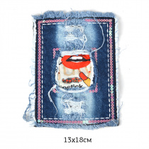 Аппликации джинсовые пришивные арт.TBY.2175 Lipstick 13х18см купить в Ростове-на-Дону