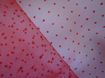 Ткань Фатин точки красный м3002-5702 купить в Ростове-на-Дону