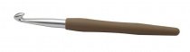 KNPR.30916 Knit Pro Крючок для вязания с эргономичной ручкой 'Waves' 8мм, алюминий, серебристый/клен купить в Ростове-на-Дону