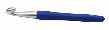 KNPR.30919 Knit Pro Крючок для вязания с эргономичной ручкой 'Waves' 12мм, алюминий, серебристый/кол купить в Ростове-на-Дону