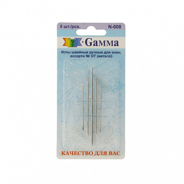 Иглы Gamma для шитья ручные для кожи (уп.5 шт) 47-008N купить в Ростове-на-Дону
